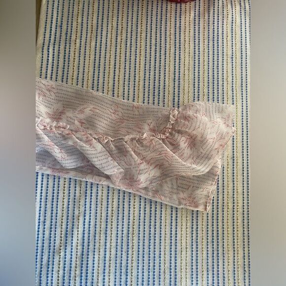 All Saints Romper Womens Sz 2 Pink Floral Rosa V Neck Long Sleeve Ruffle Button - Picture 7 of 12